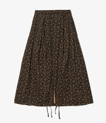 Tuck Skirt - 21W Corduroy Small Floral Print