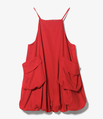 Bubble Hem  Apron Dress - Twill