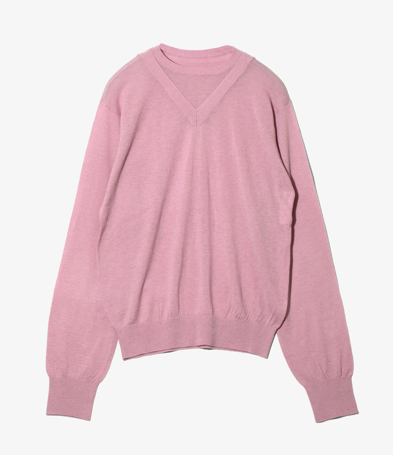 Faux-layered Sweater - Fine Gauge Knit