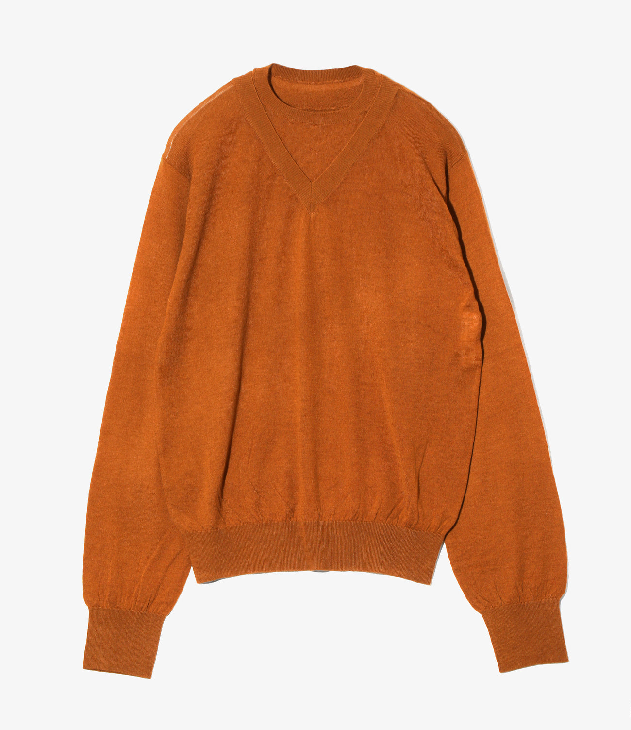 Faux-layered Sweater - Fine Gauge Knit