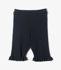 Frill Hem Knit Shortjohn - Boiled Knit