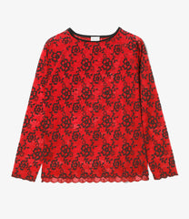 Crew Neck Tee - Flower Lace