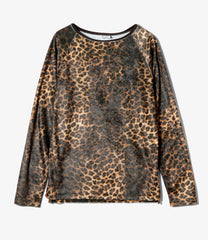 Crew Neck Tee - Leopard Print Velvet