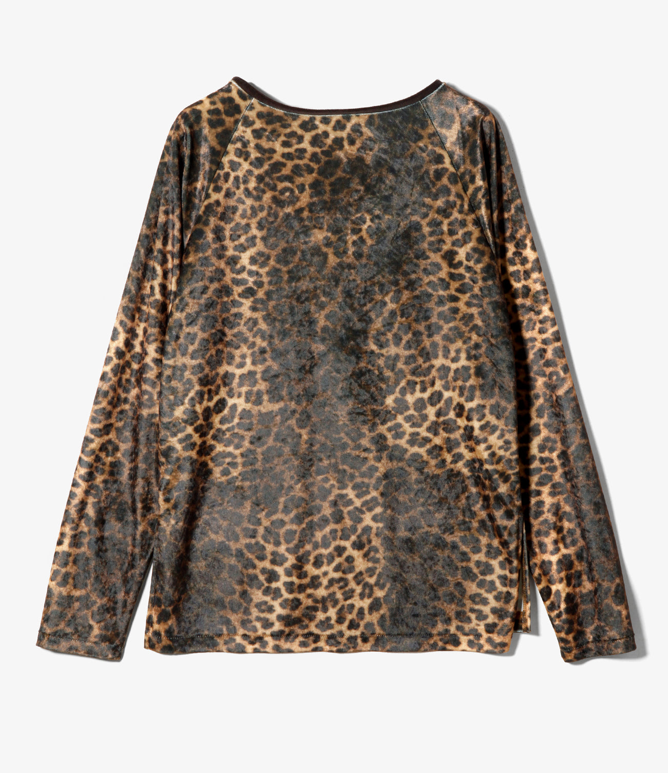 Crew Neck Tee - Leopard Print Velvet