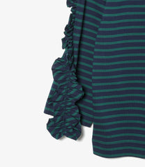 Frill Basque Shirt - Stripe