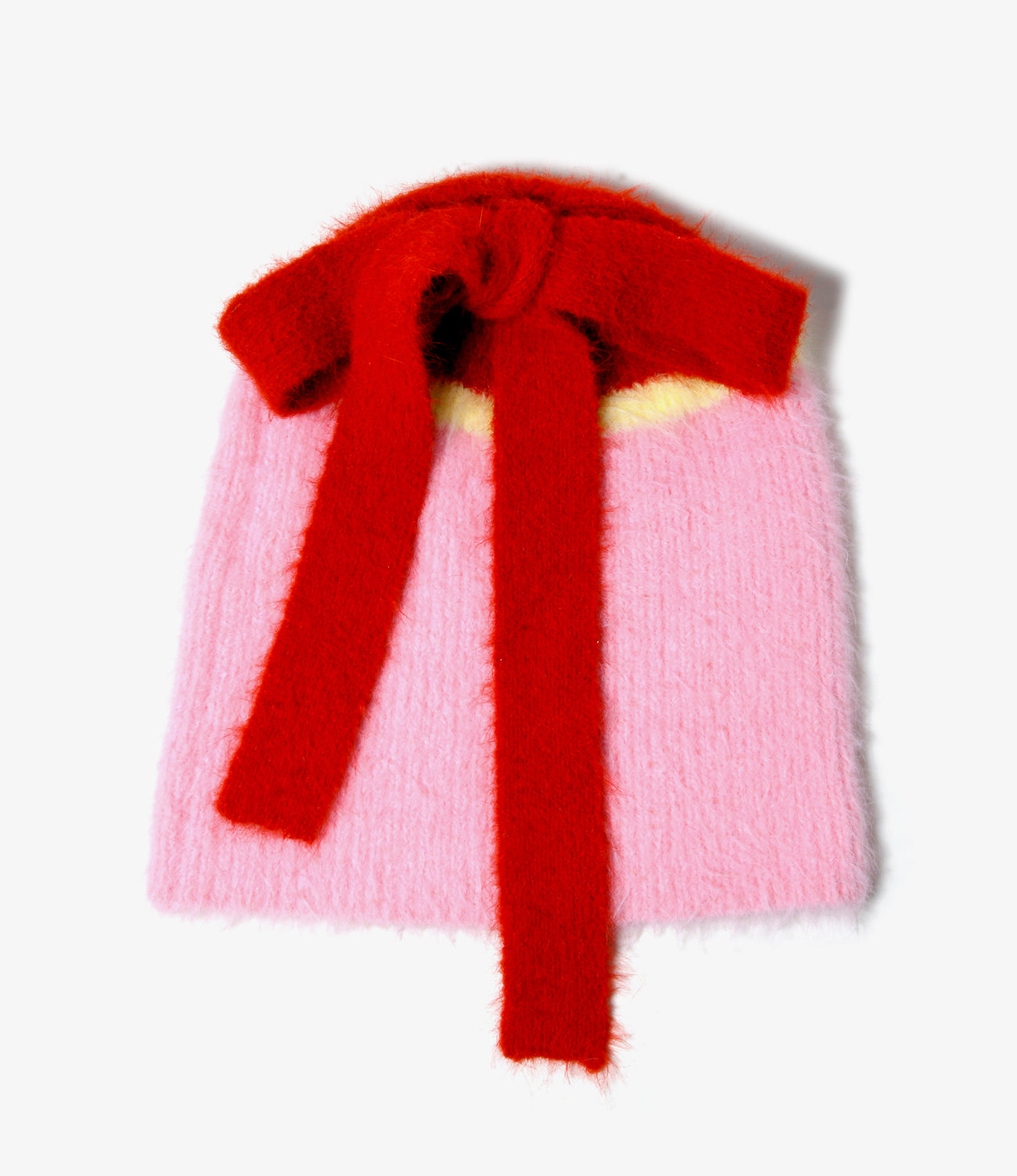Watch Cap With Bow - Chenille Yarn