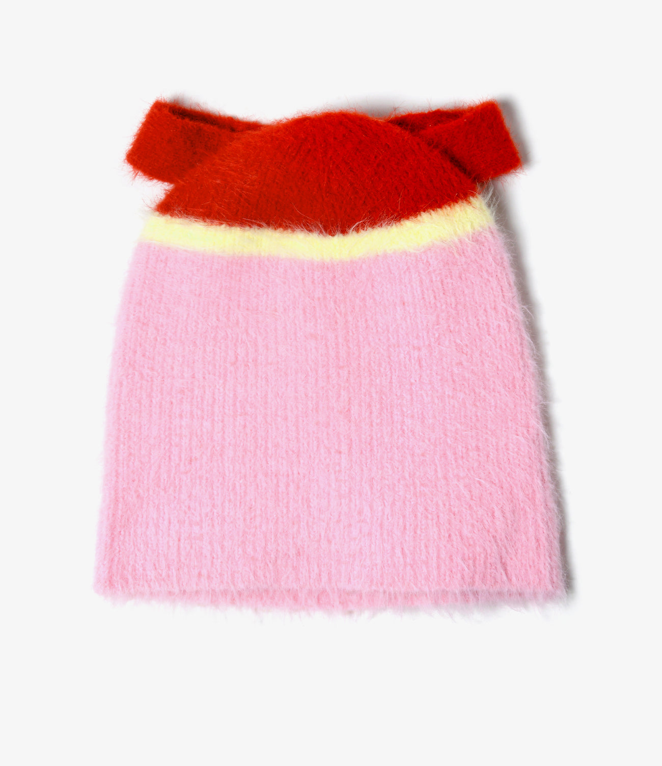 Watch Cap With Bow - Chenille Yarn