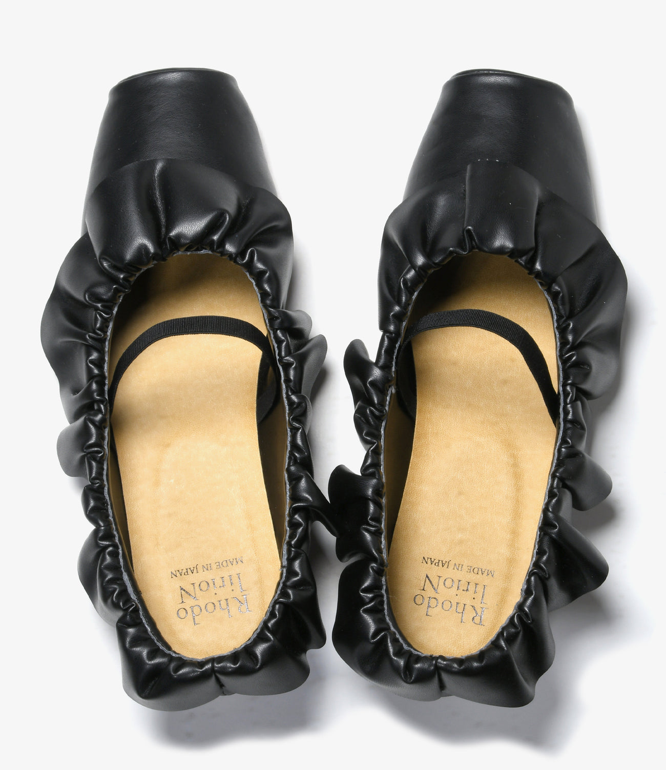 Frill Trimmed Flat Shoes - Synthetic Leather