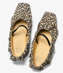 Frill Trimmed Flat Shoes - Leopard