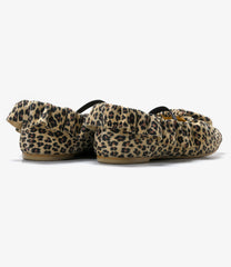 Frill Trimmed Flat Shoes - Leopard