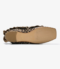 Frill Trimmed Flat Shoes - Leopard