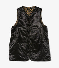 Liner Vest - PC Kasha / Wool Poly Leopard Jacquard