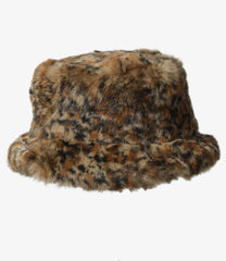 Rabbit Fur Bucket Hat - Animal Printed
