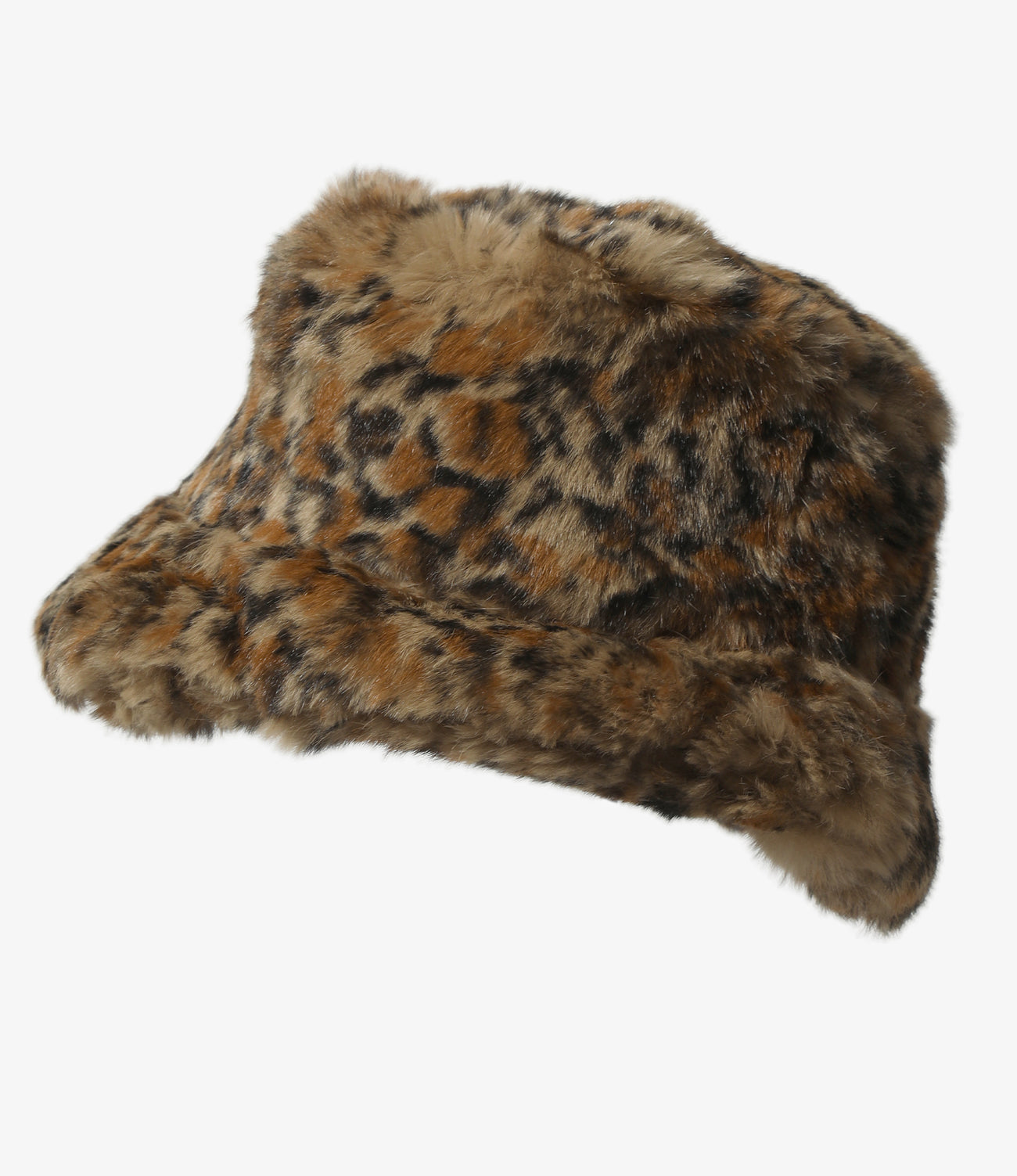 Rabbit Fur Bucket Hat - Animal Printed