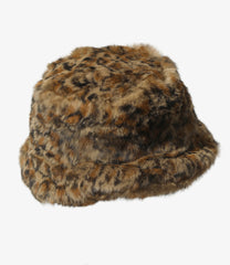 Rabbit Fur Bucket Hat - Animal Printed