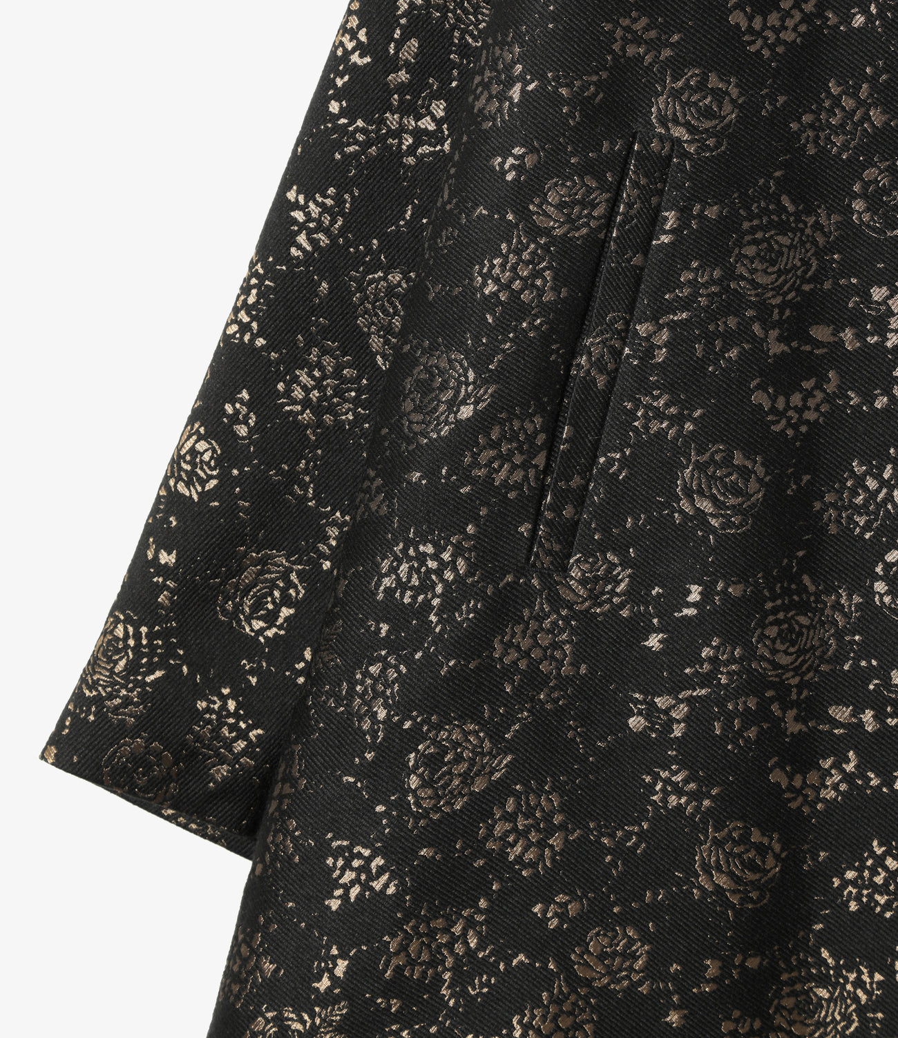 One Side Dolman Coat - Abstract Jacquard