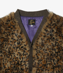 Rabbit Fur Cardigan - Animal Printed