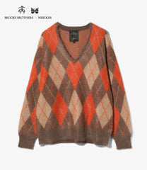 〈NEEDLES〉 x 〈BROOKS BROTHERS〉Mohair V Neck Sweater - Argyle