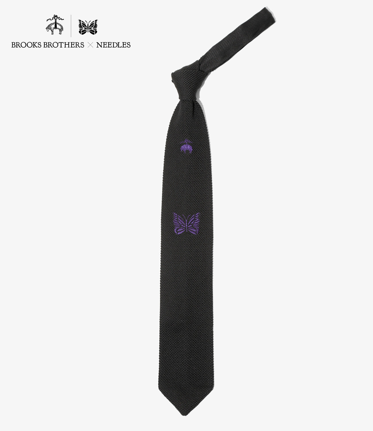 〈NEEDLES〉 x 〈BROOKS BROTHERS〉Emb. Silk Knit Tie