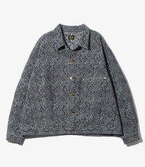 Darts Bottom Jean Jacket - 13oz Python Jacquard