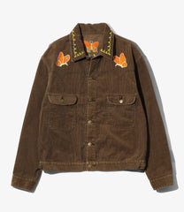 Papillon Emb. Jean Jacket - 14W Corduroy