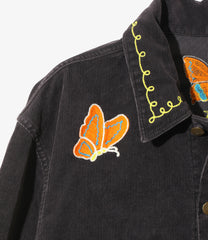 Papillon Emb. Jean Jacket - 14W Corduroy