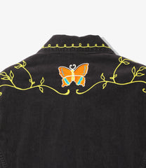 Papillon Emb. Jean Jacket - 14W Corduroy