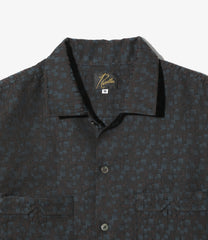 Open Collar Shirt - Tile Pattern Jacquard