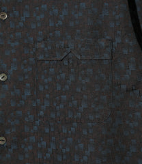 Open Collar Shirt - Tile Pattern Jacquard