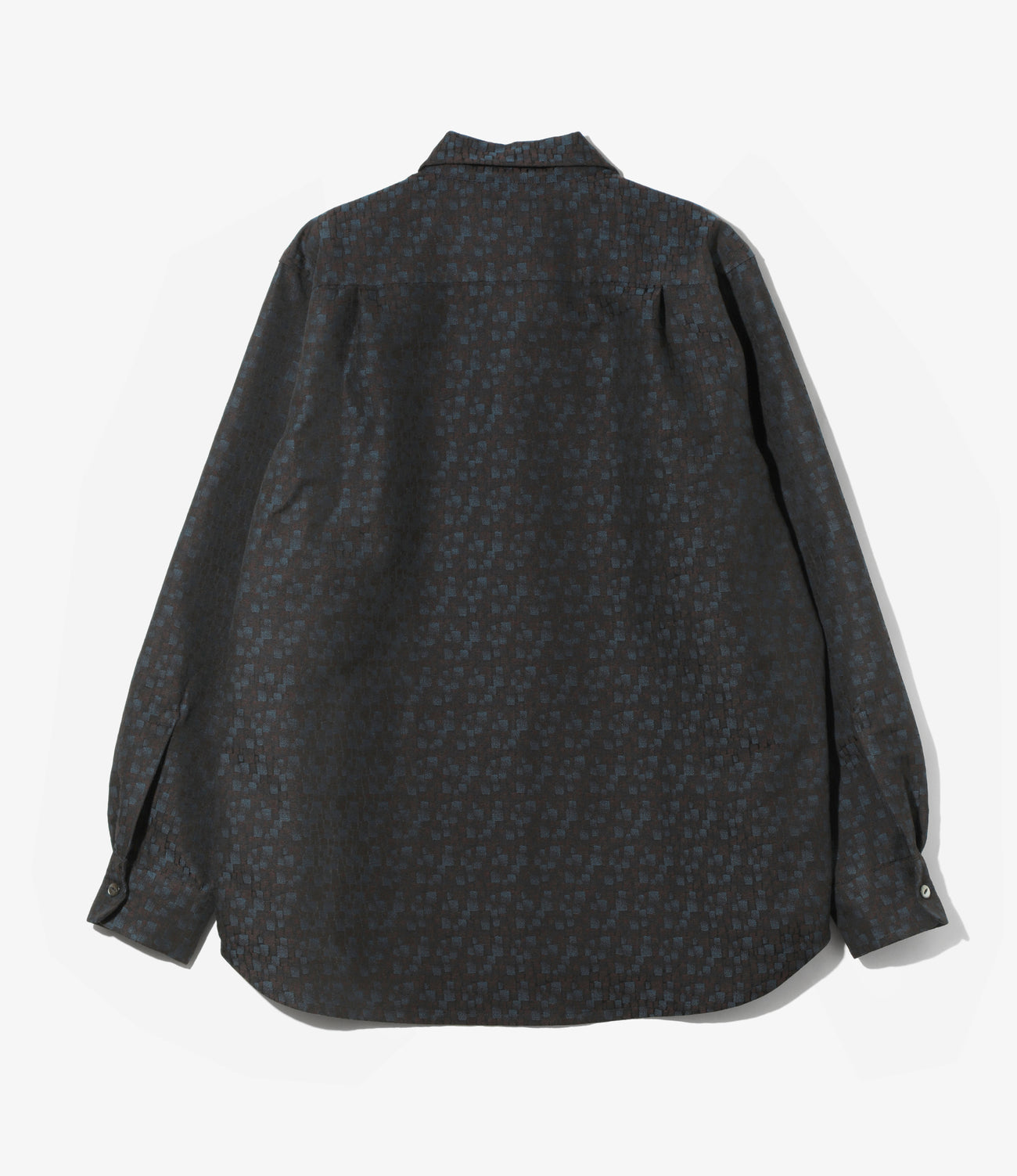 Open Collar Shirt - Tile Pattern Jacquard