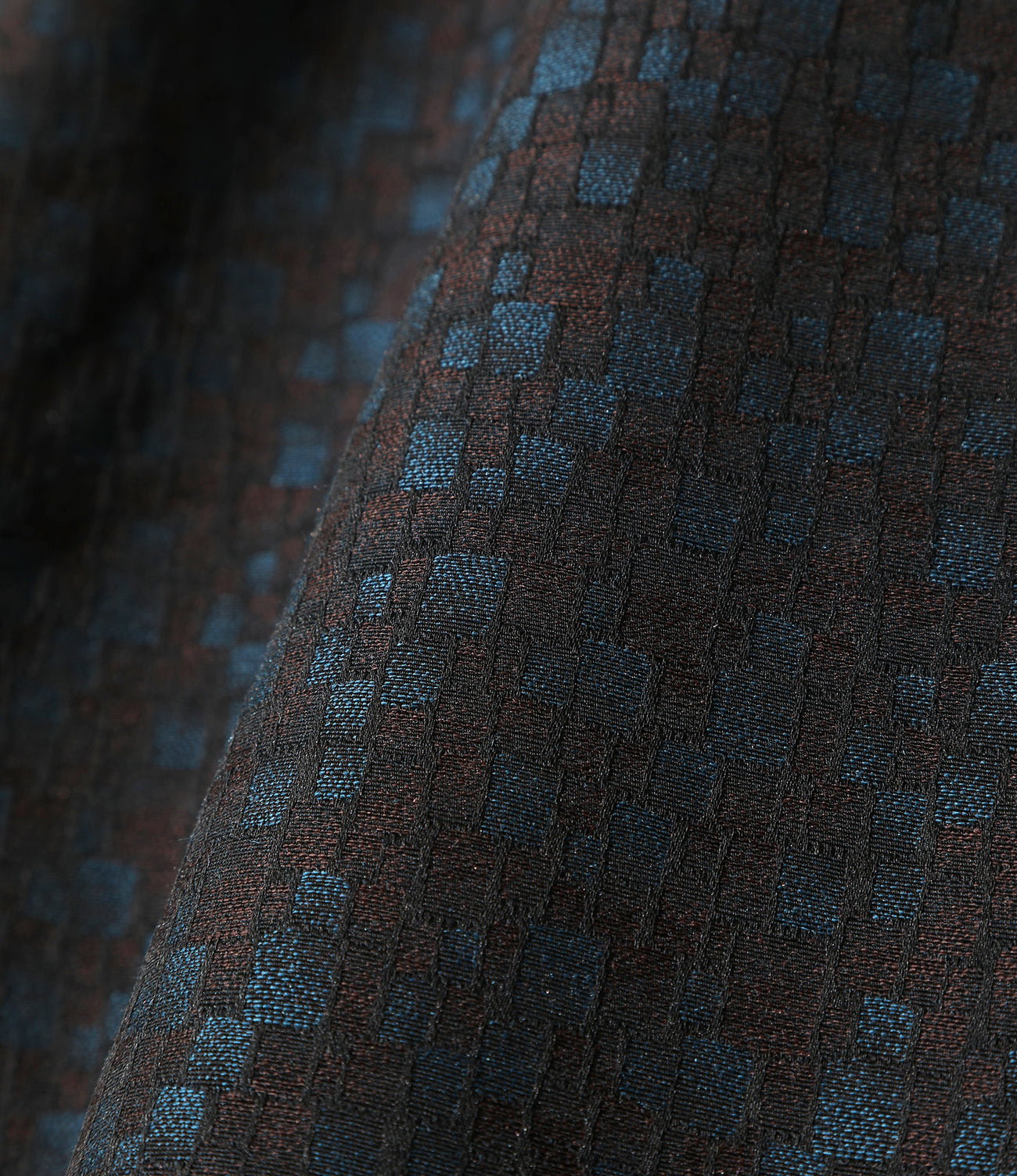 Open Collar Shirt - Tile Pattern Jacquard