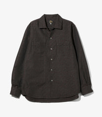 Open Collar Shirt - Tile Pattern Jacquard