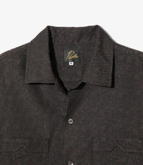 Open Collar Shirt - Tile Pattern Jacquard