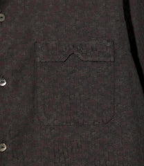Open Collar Shirt - Tile Pattern Jacquard