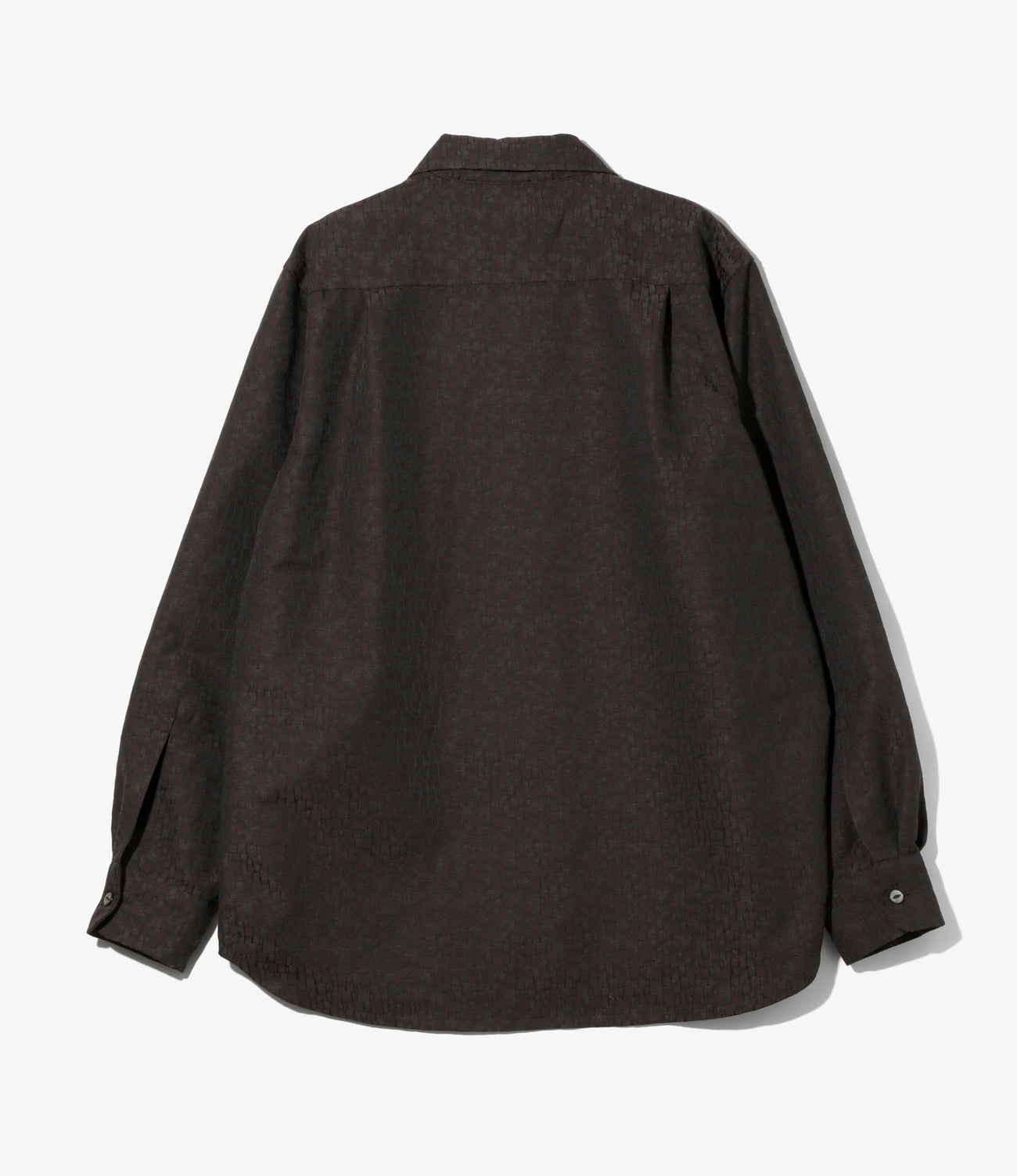 Open Collar Shirt - Tile Pattern Jacquard