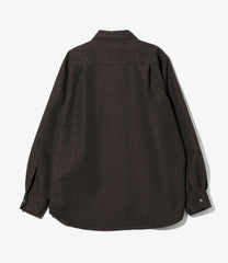 Open Collar Shirt - Tile Pattern Jacquard