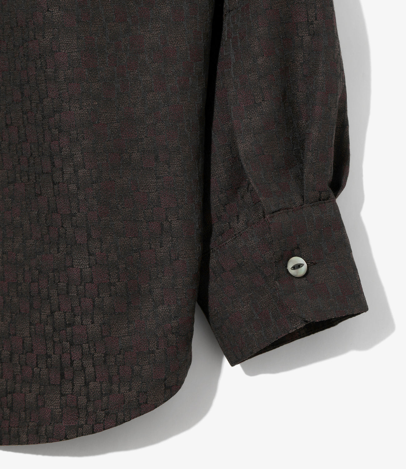 Open Collar Shirt - Tile Pattern Jacquard