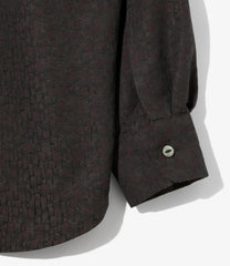 Open Collar Shirt - Tile Pattern Jacquard