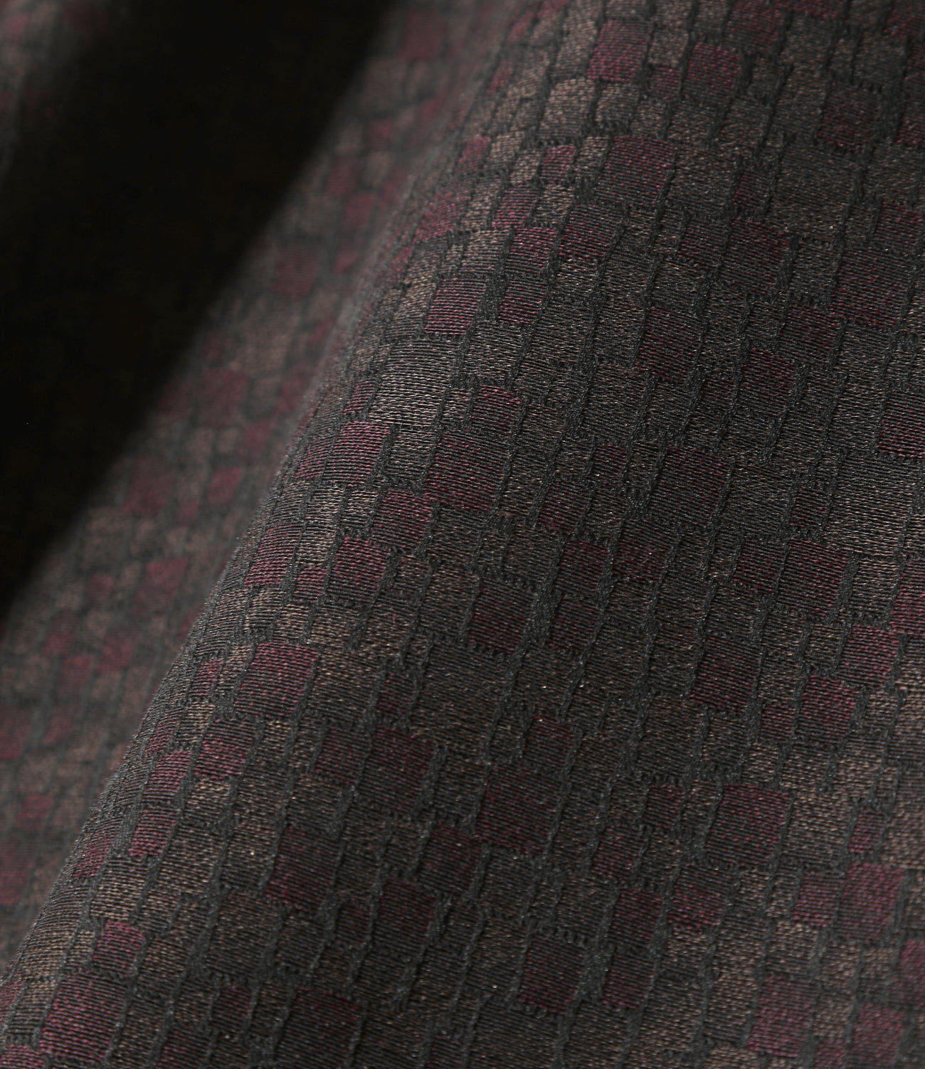 Open Collar Shirt - Tile Pattern Jacquard