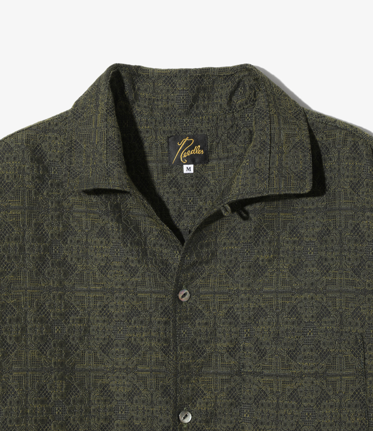 Pin-Tuck Collar Shirt - Geometric Jacquard