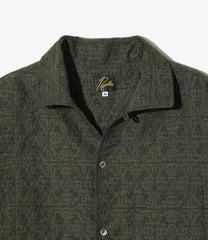 Pin-Tuck Collar Shirt - Geometric Jacquard