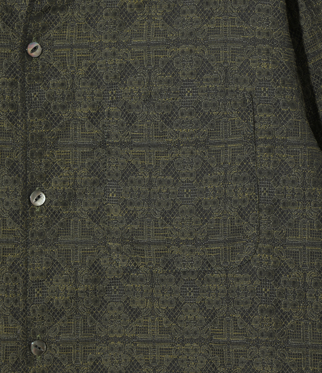 Pin-Tuck Collar Shirt - Geometric Jacquard