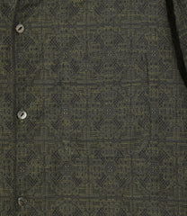 Pin-Tuck Collar Shirt - Geometric Jacquard