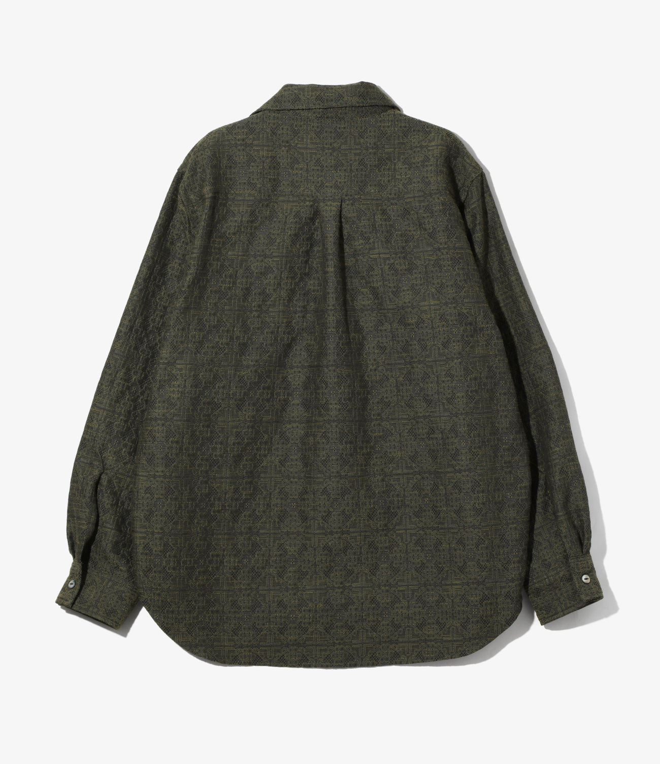 Pin-Tuck Collar Shirt - Geometric Jacquard