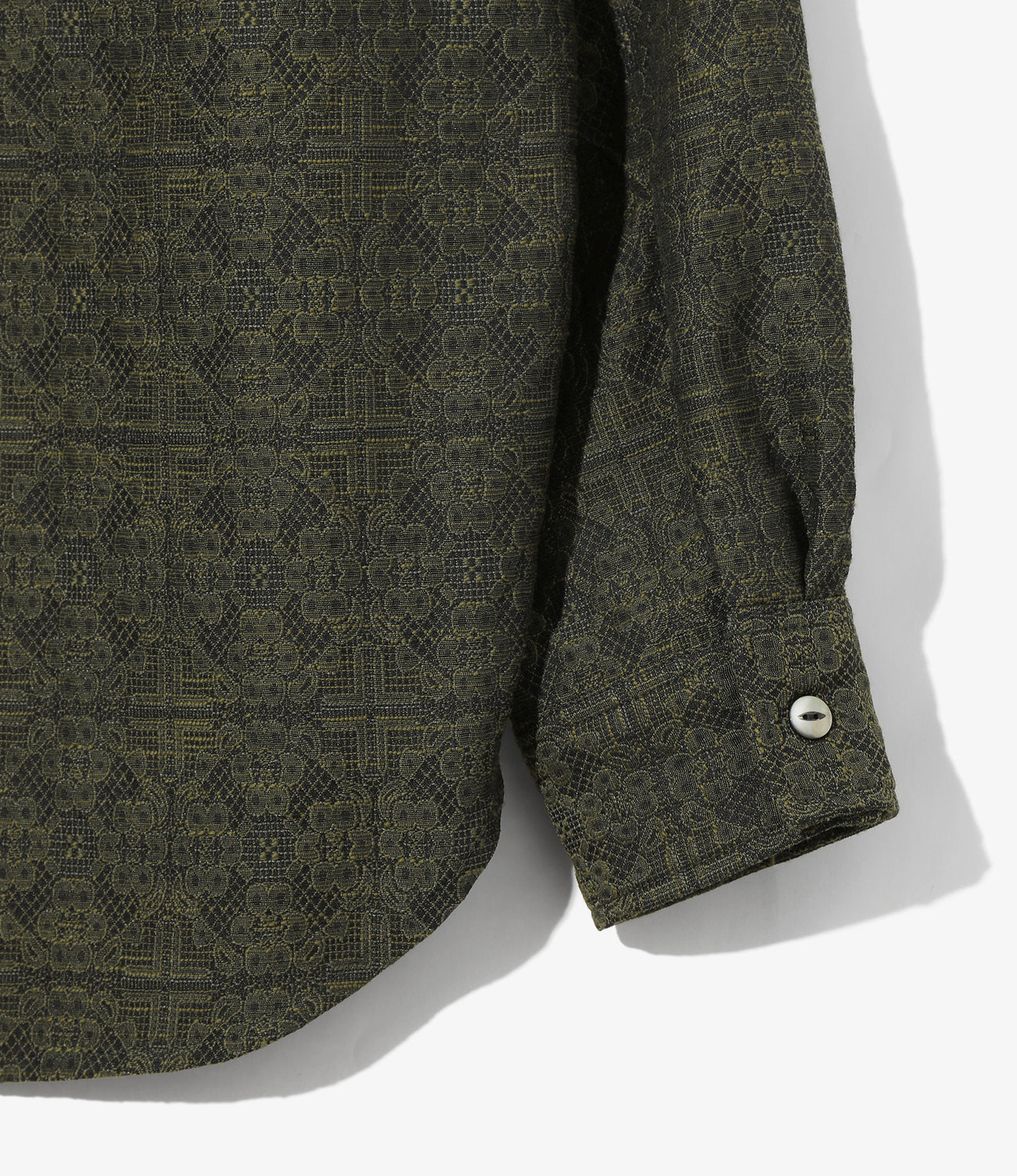 Pin-Tuck Collar Shirt - Geometric Jacquard
