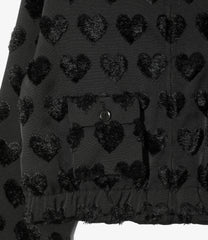 Long Point Collar Jacket - Cut Jaquard Heart Fringe