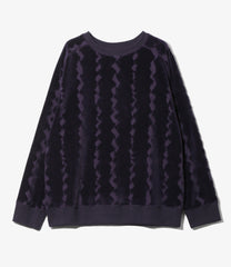 Crew Sweat Shirt - Cotton Jacquard/Python