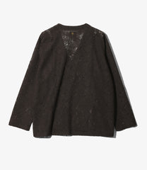 V Neck Cardigan - Paisley bulky Lace