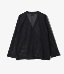 V Neck Cardigan - Geometric Raschel Lace