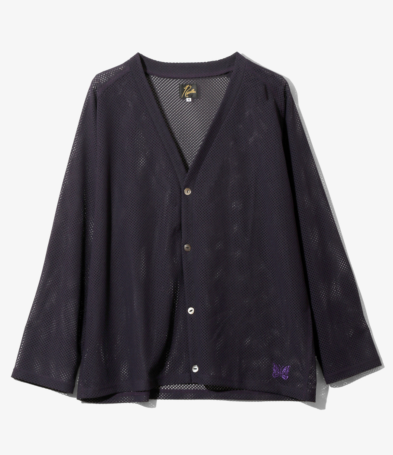 V Neck Cardigan - Geometric Raschel Lace